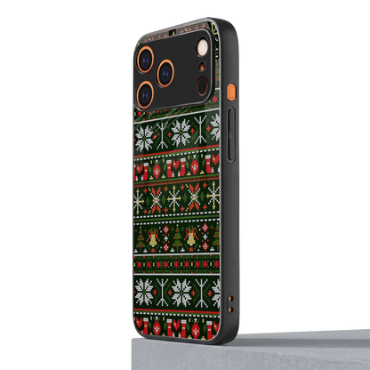 Festive Knit iphone 17 pro mobile cover | shockproof glass phone case