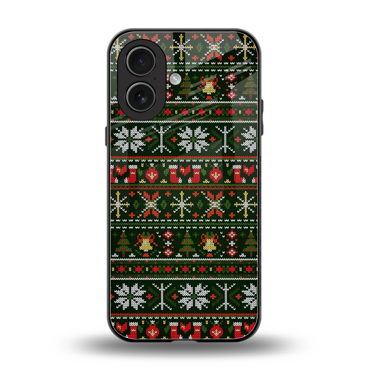 Festive Knit back phone cover | glass case for iphone 17