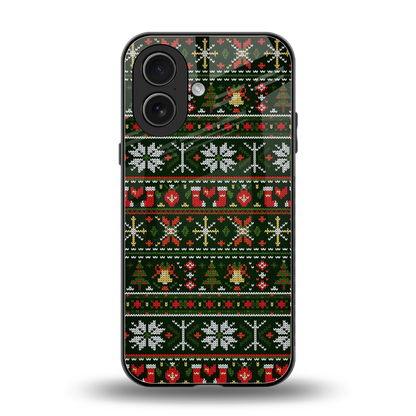 Festive Knit back phone cover | glass case for iphone 17