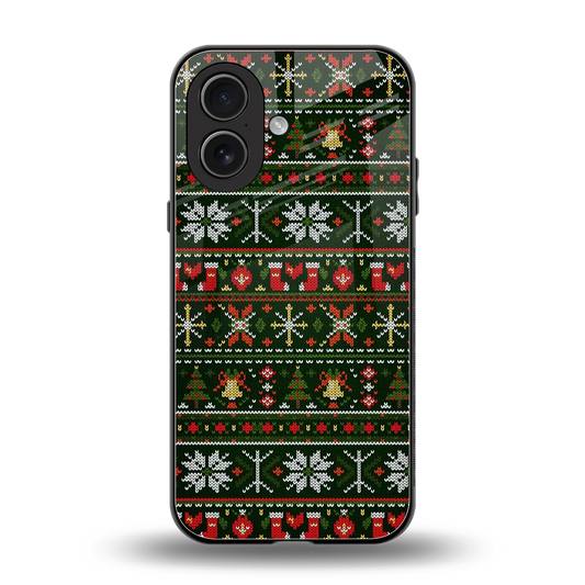Festive Knit back phone cover | glass case for iphone 17