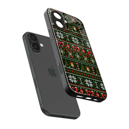 Festive Knit sleek iphone 17 cover with tempered glass back and TPU edges