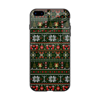 Festive Knit back phone cover | glass case for iphone 7 plus