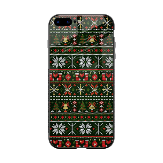 Festive Knit back phone cover | glass case for iphone 8 plus