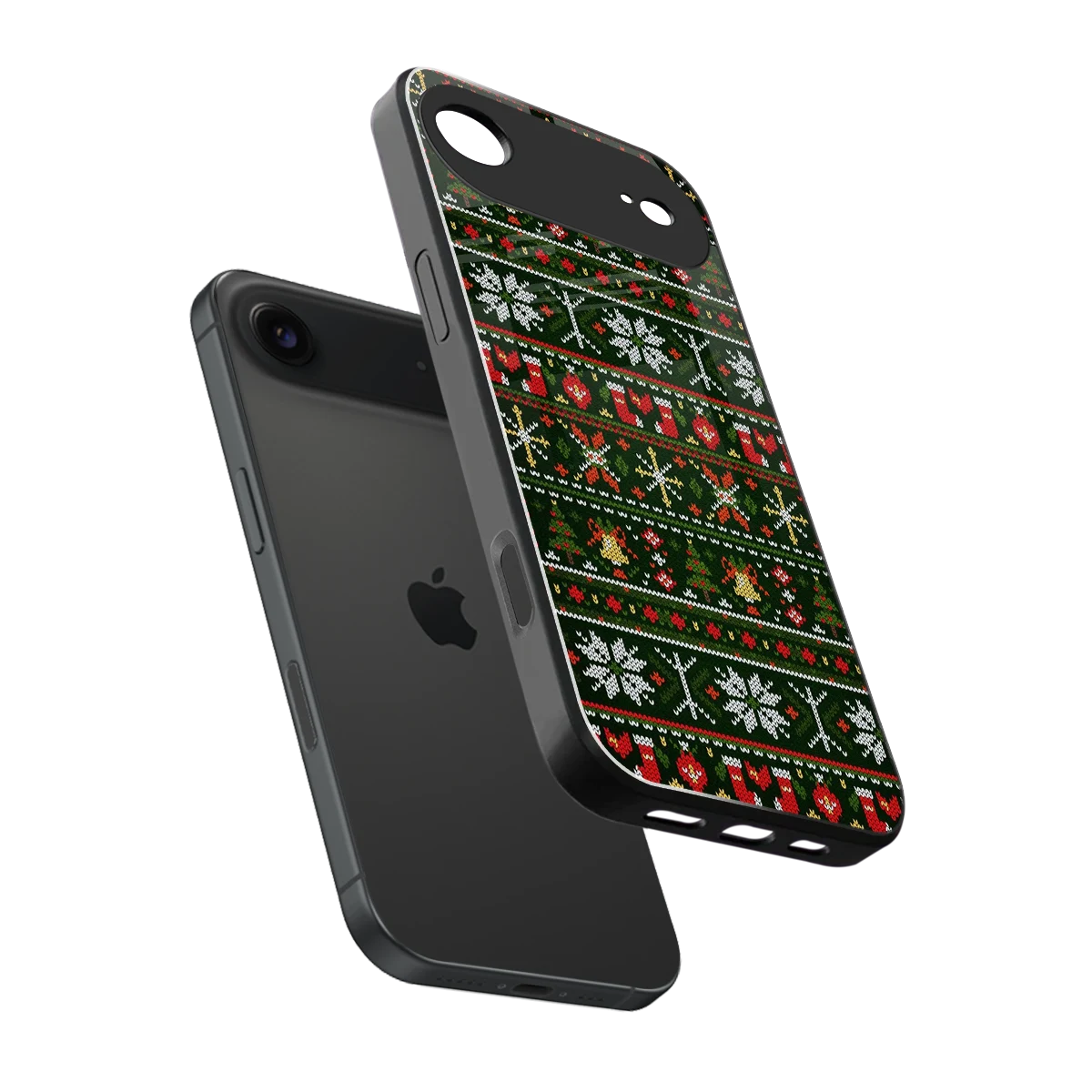 Festive Knit sleek iphone air cover with tempered glass back and TPU edges