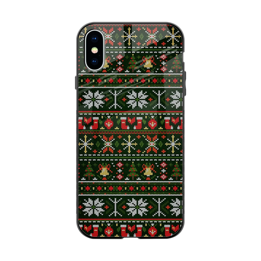 Festive Knit back phone cover | glass case for iphone x