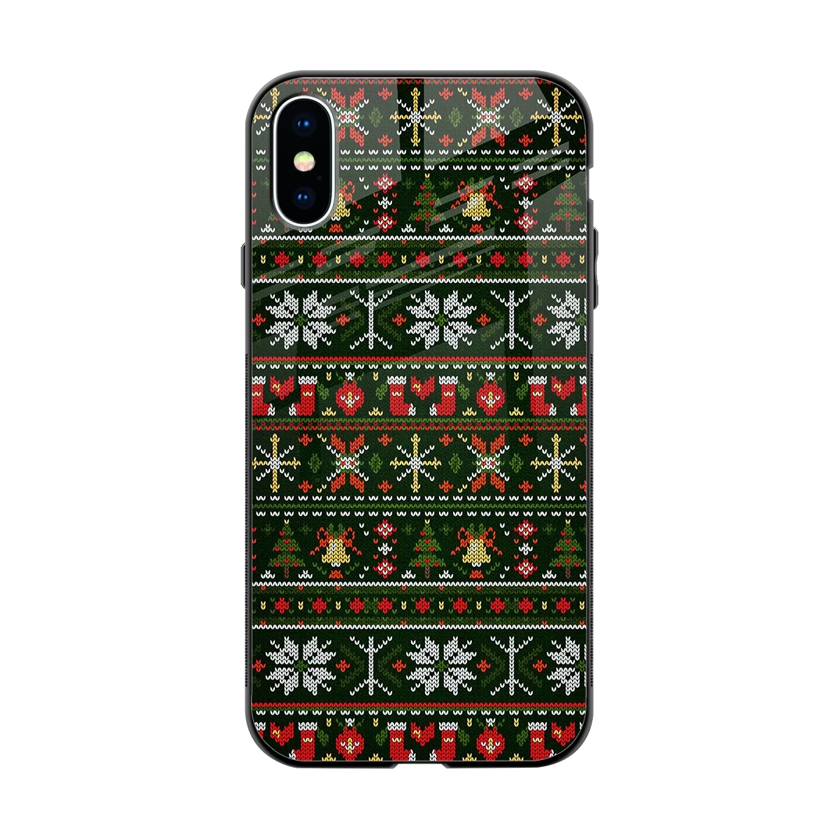 Festive Knit back phone cover | glass case for iphone xs