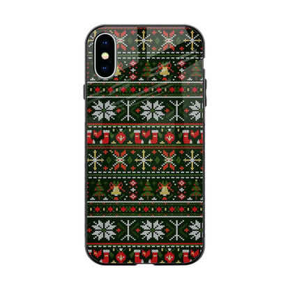 Festive Knit back phone cover | glass case for iphone xs