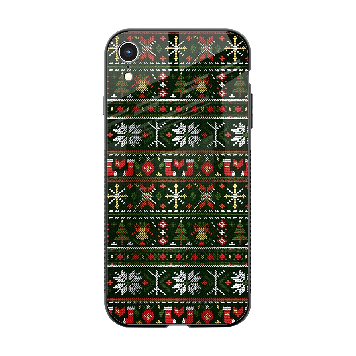 Festive Knit back phone cover | glass case for iphone xr