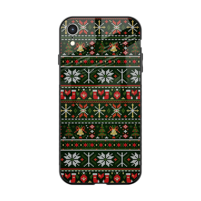 Festive Knit back phone cover | glass case for iphone xr