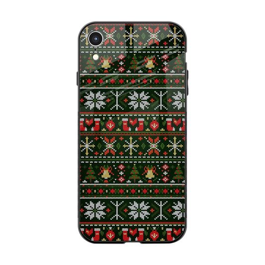 Festive Knit back phone cover | glass case for iphone xr