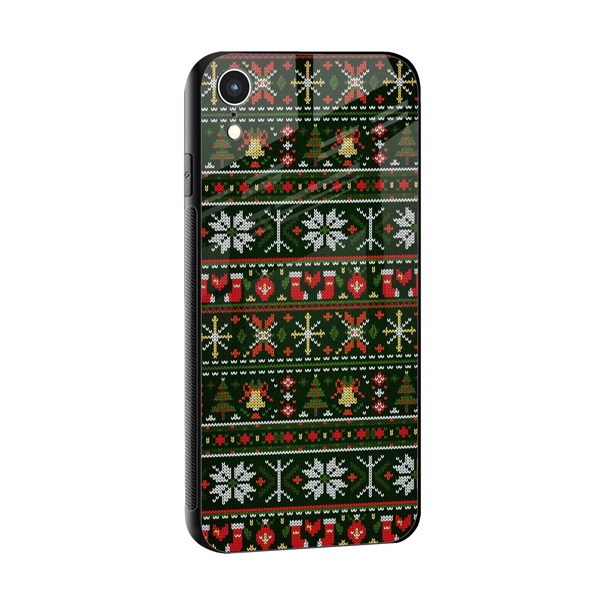 Festive Knit sleek iphone xr cover with tempered glass back and TPU edges