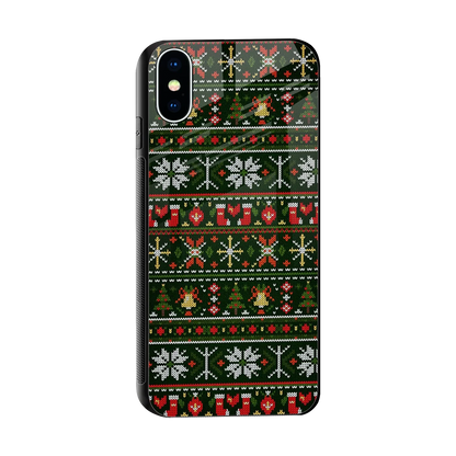 Festive Knit sleek iphone xs cover with tempered glass back and TPU edges