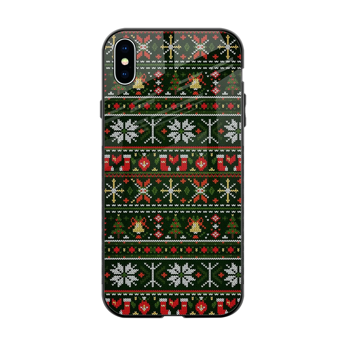 Festive Knit back phone cover | glass case for iphone xs max