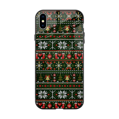 Festive Knit back phone cover | glass case for iphone xs max
