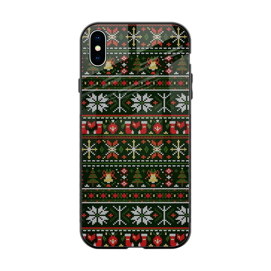 Festive Knit back phone cover | glass case for iphone xs max