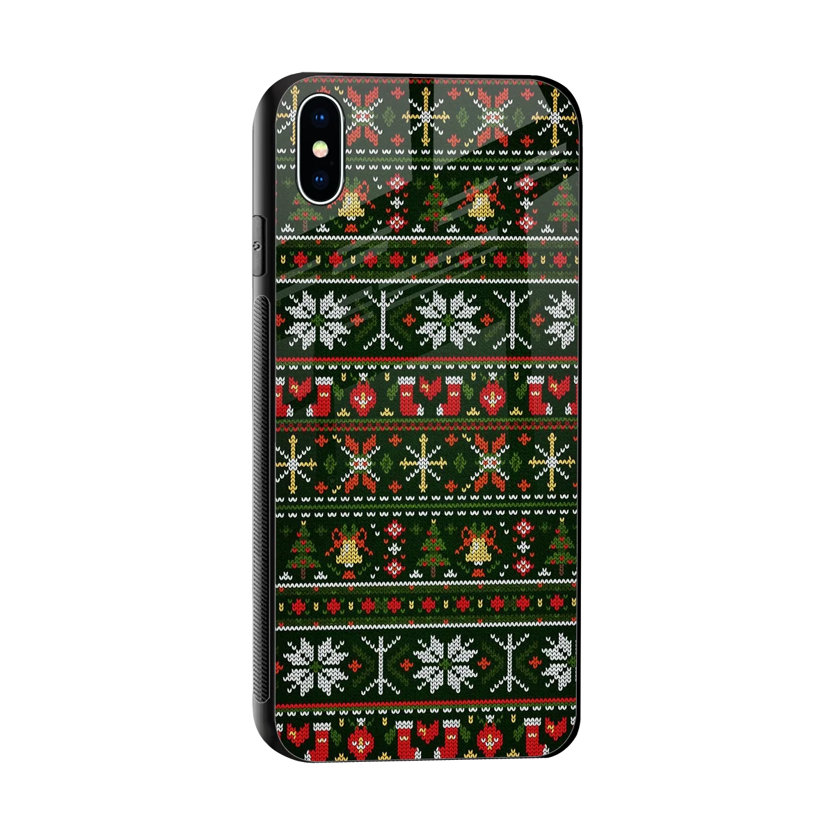 Festive Knit sleek iphone xs max cover with tempered glass back and TPU edges