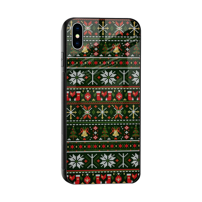 Festive Knit sleek iphone xs max cover with tempered glass back and TPU edges