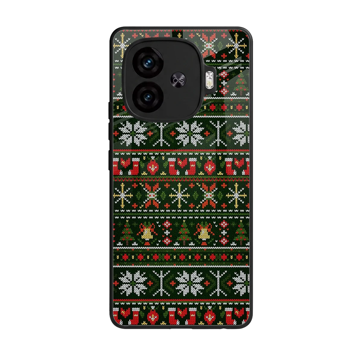Festive Knit back phone cover | glass case for iqoo neo 10r 5g