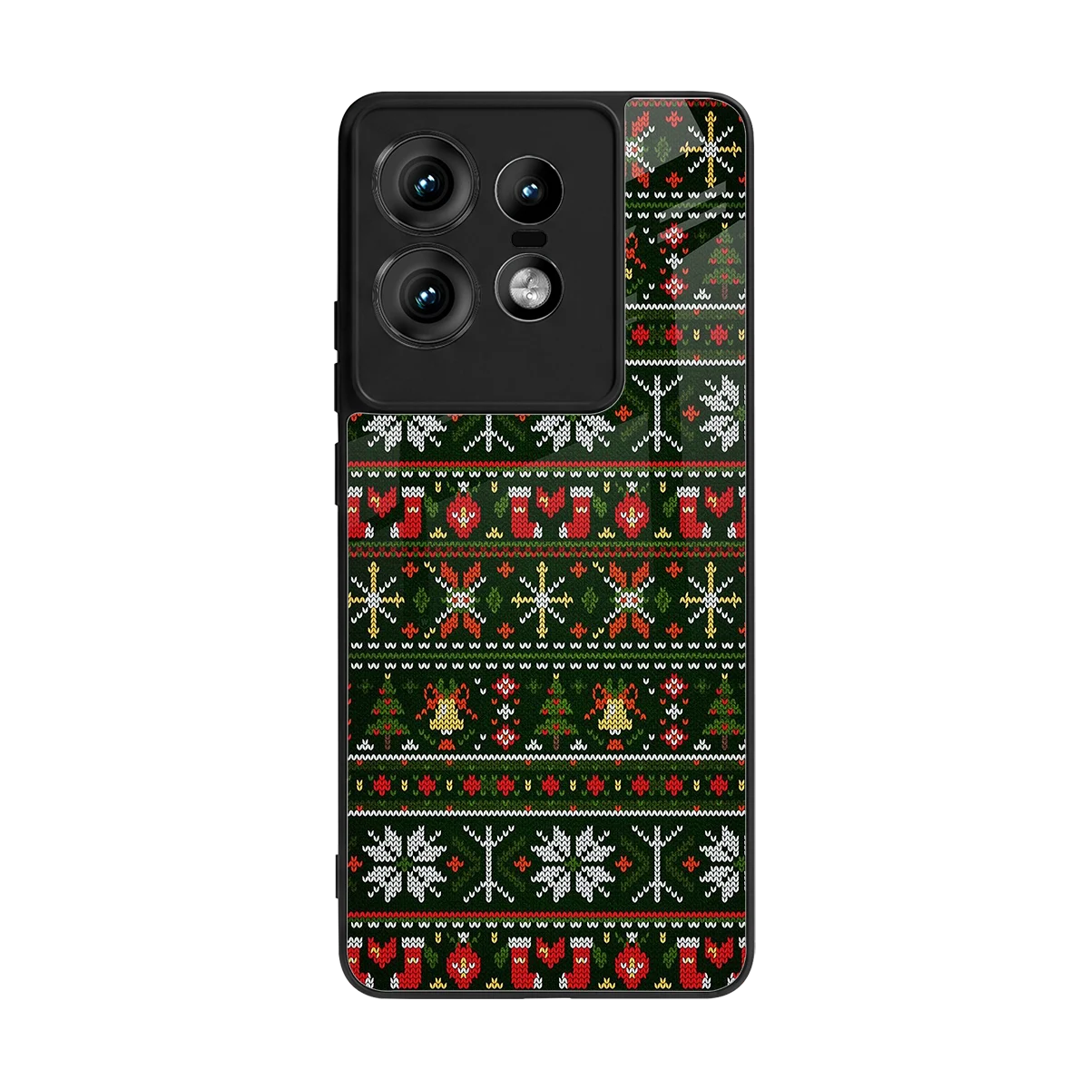 Festive Knit back phone cover | glass case for motorola edge 50 pro