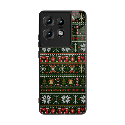 Festive Knit back phone cover | glass case for motorola edge 50 pro