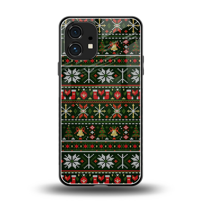 Festive Knit back phone cover | glass case for nothing phone 1