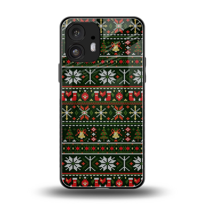 Festive Knit back phone cover | glass case for nothing phone 2