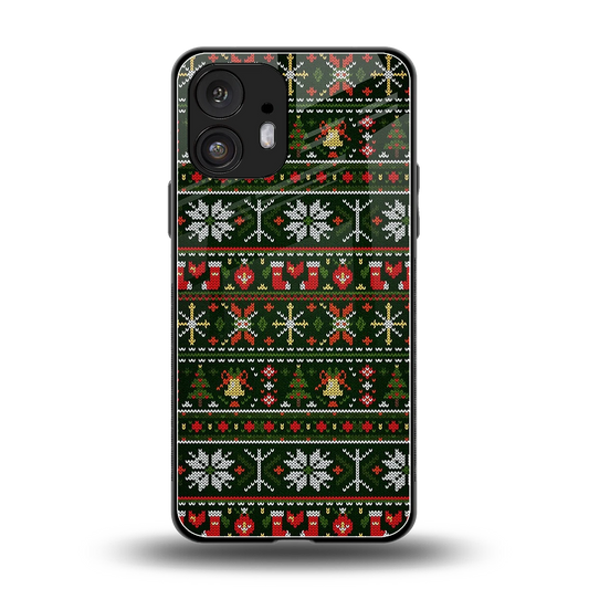 Festive Knit back phone cover | glass case for nothing phone 2
