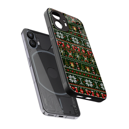 Festive Knit sleek nothing phone 2 cover with tempered glass back and TPU edges