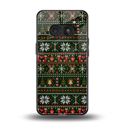 Festive Knit back phone cover | glass case for nothing phone 2a
