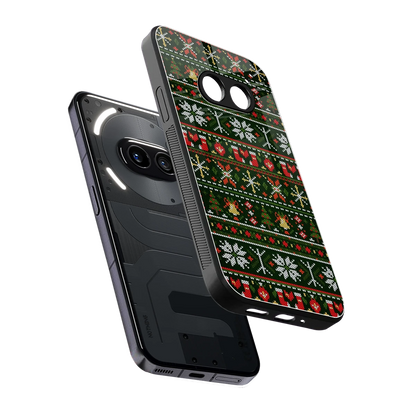 Festive Knit sleek nothing phone 2a plus cover with tempered glass back and TPU edges