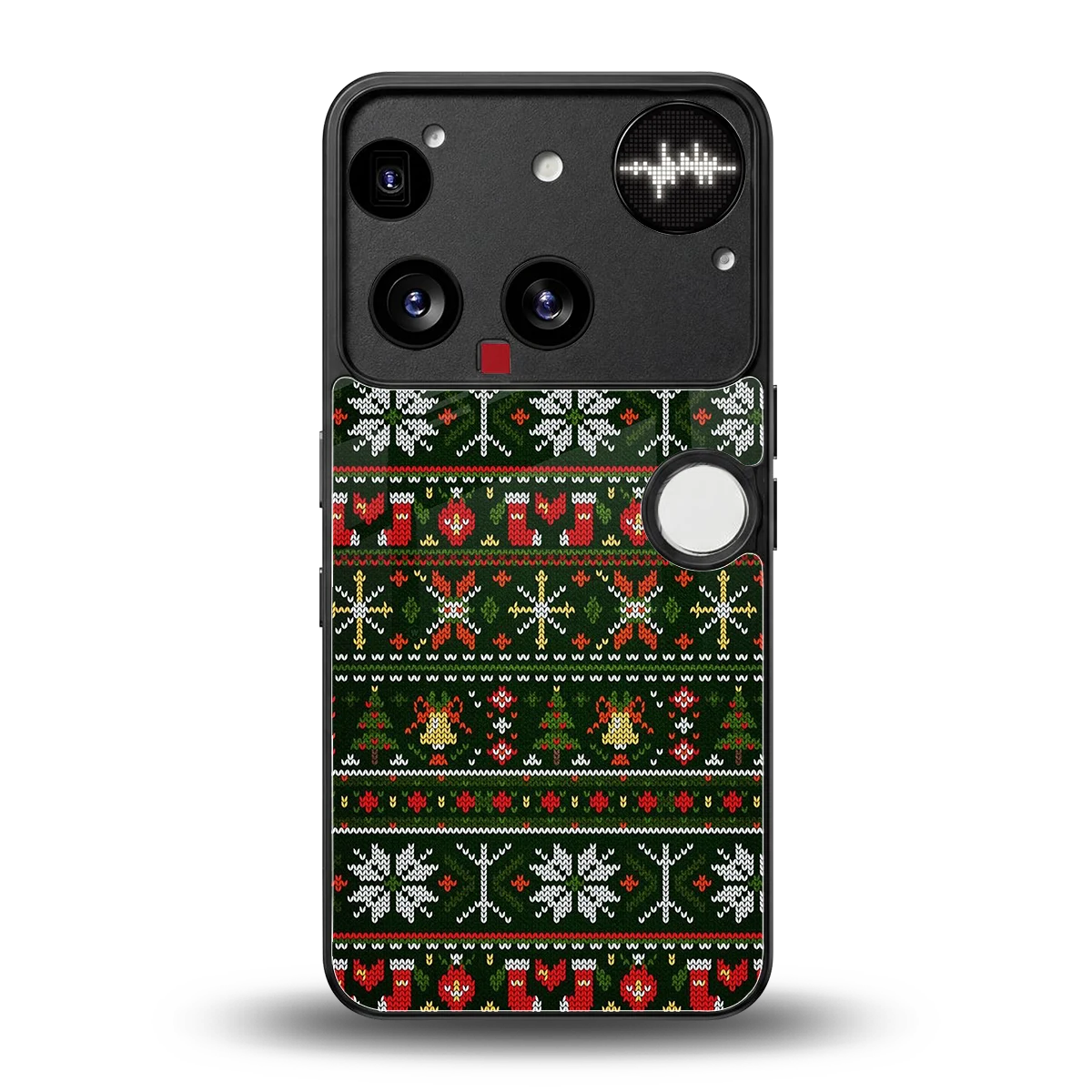 Festive Knit back phone cover | glass case for nothing phone 3