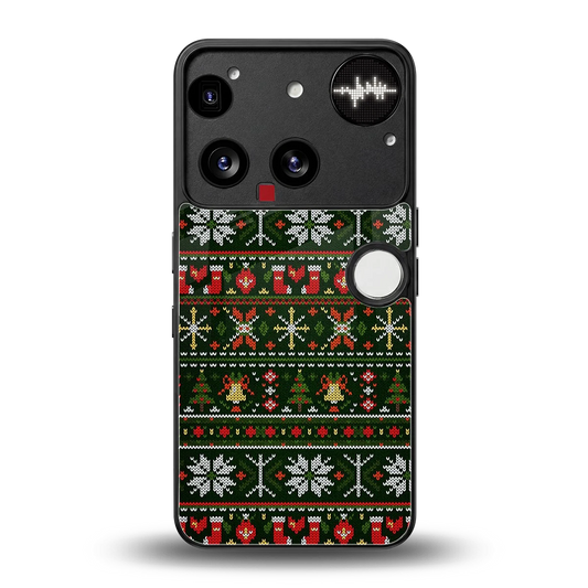 Festive Knit back phone cover | glass case for nothing phone 3