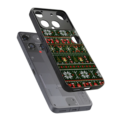 Festive Knit sleek nothing phone 3 cover with tempered glass back and TPU edges