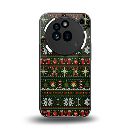 Festive Knit back phone cover | glass case for nothing phone 3a pro