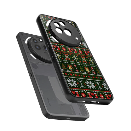 Festive Knit sleek nothing phone 3a pro cover with tempered glass back and TPU edges