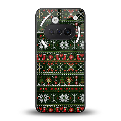 Festive Knit back phone cover | glass case for nothing phone 3a