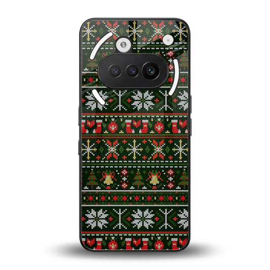 Festive Knit back phone cover | glass case for nothing phone 3a