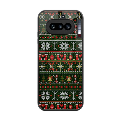 Festive Knit back phone cover | glass case for nothing phone 4a