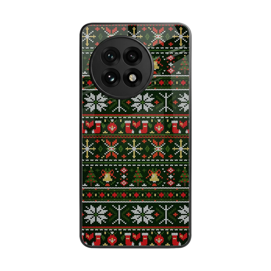 Festive Knit back phone cover | glass case for oneplus 13r