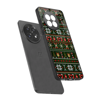 Festive Knit sleek oneplus 13r cover with tempered glass back and TPU edges
