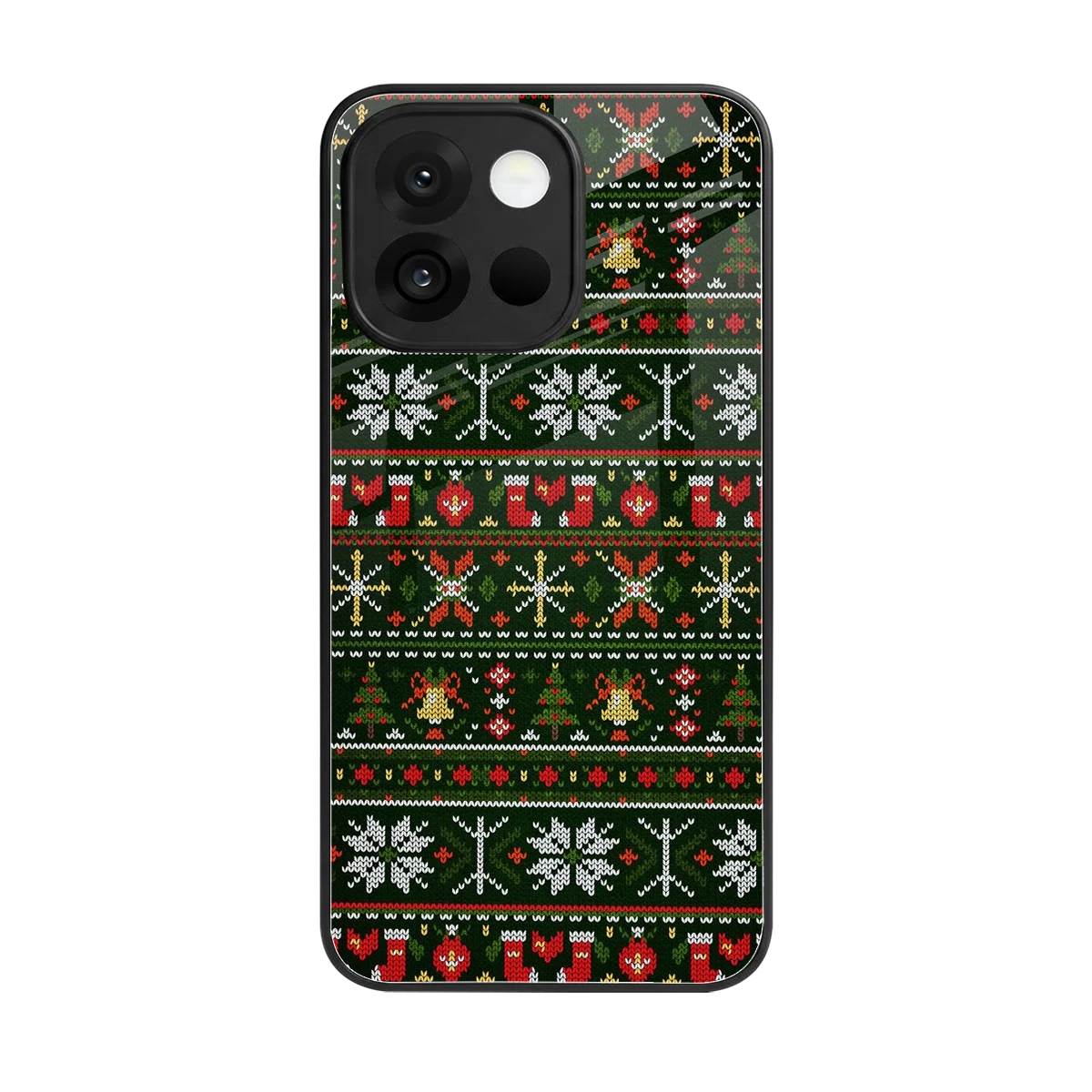 Festive Knit back phone cover | glass case for oneplus 13s