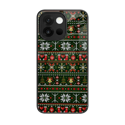 Festive Knit back phone cover | glass case for oneplus 13s