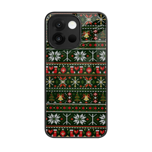 Festive Knit back phone cover | glass case for oneplus 13s