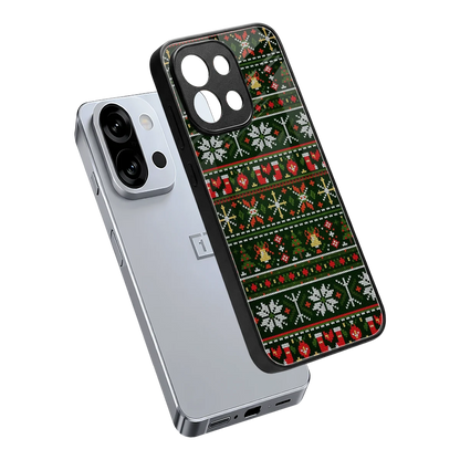 Festive Knit sleek oneplus 13s cover with tempered glass back and TPU edges