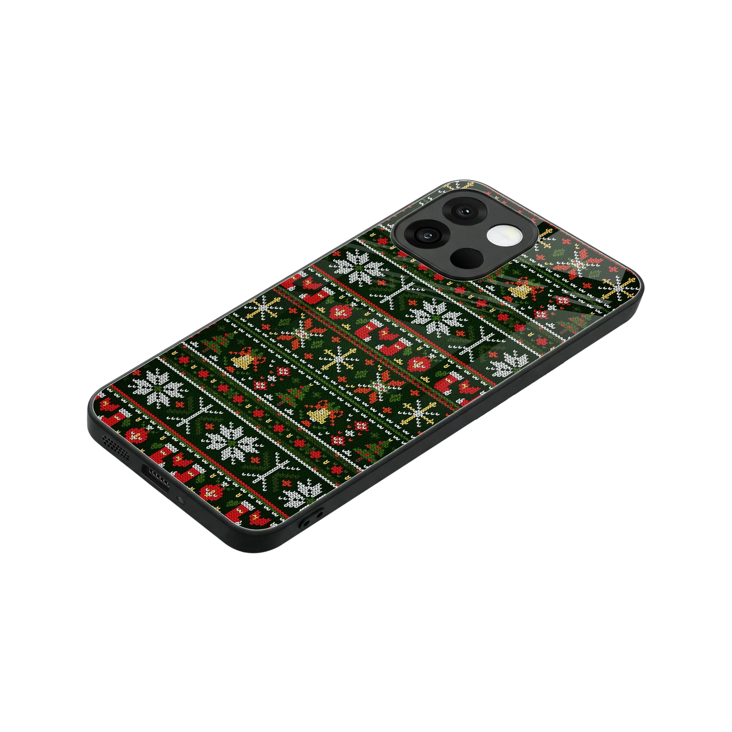 Festive Knit stylish phone case for oneplus 13s | glossy glass and slim fit