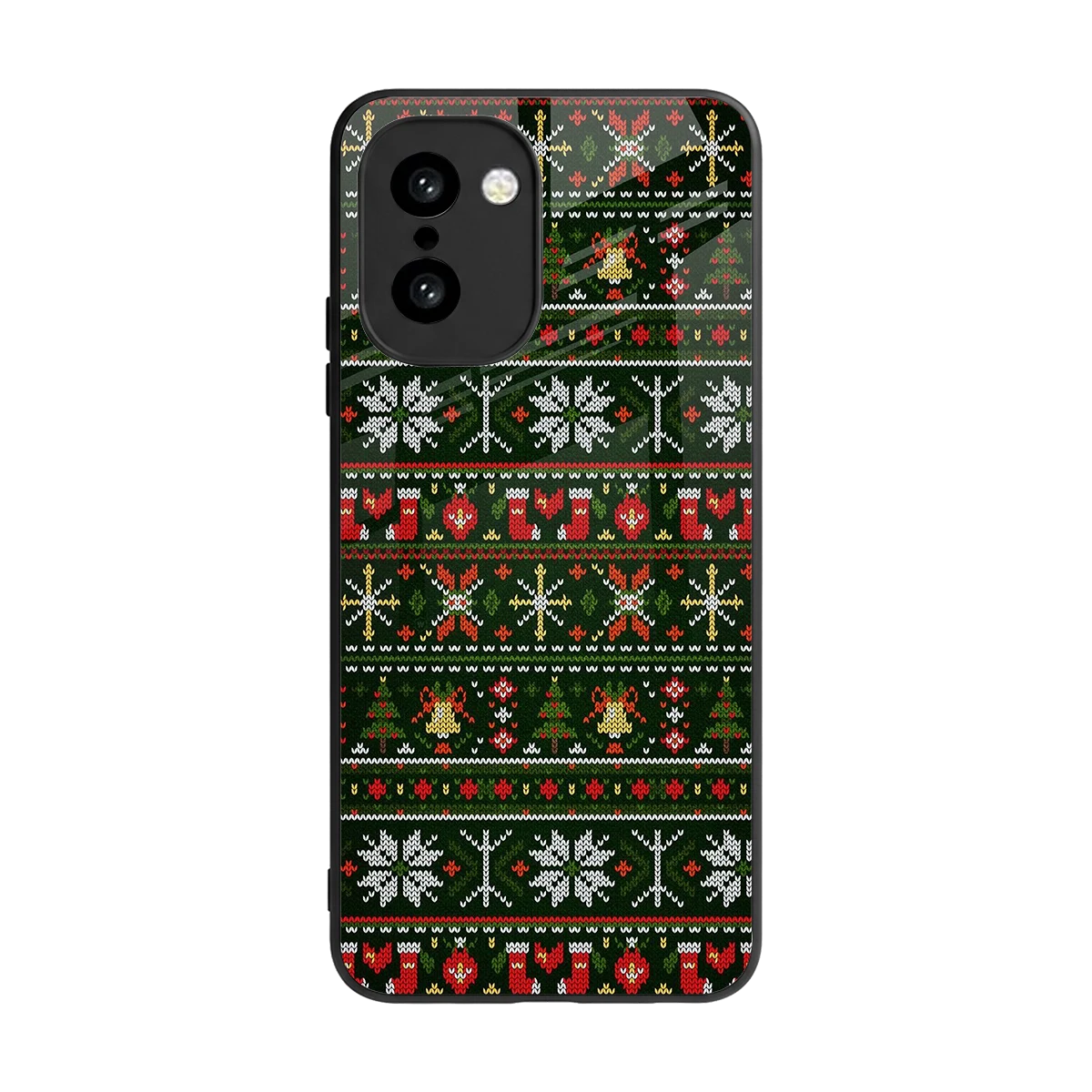 Festive Knit back phone cover | glass case for oneplus 15r