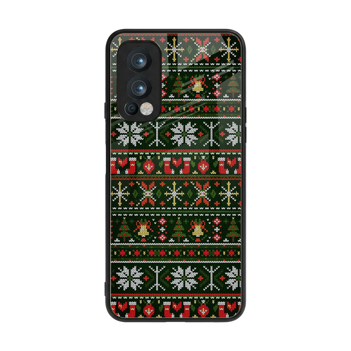 Festive Knit back phone cover | glass case for oneplus nord 2
