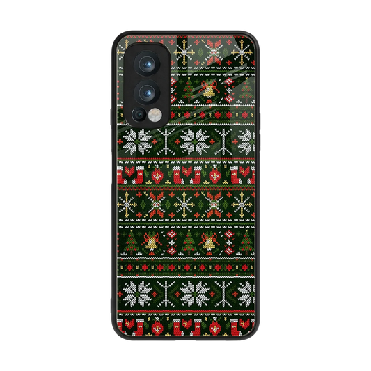 Festive Knit back phone cover | glass case for oneplus nord 2