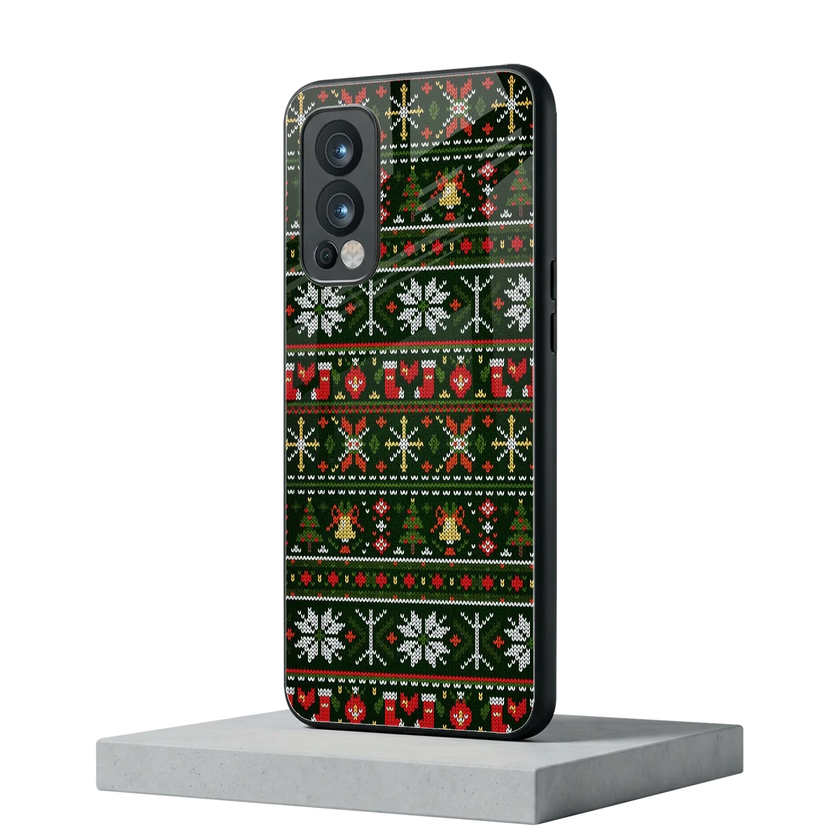 Festive Knit oneplus nord 2 mobile cover | shockproof glass phone case