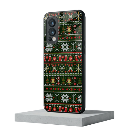Festive Knit oneplus nord 2 mobile cover | shockproof glass phone case